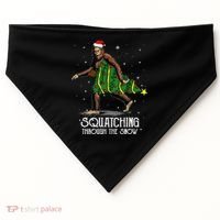 Bigfoot Squatching Through The Snow Christmas Tree Sasquatch USA-Made Doggie Bandana thumb 0