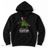 Bigfoot Squatching Through The Snow Christmas Tree Sasquatch Hoodie thumb 0