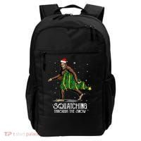 Bigfoot Squatching Through The Snow Christmas Tree Sasquatch Backpack thumb 0