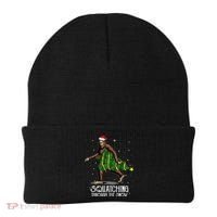 Bigfoot Squatching Through The Snow Christmas Tree Sasquatch Beanie thumb 0