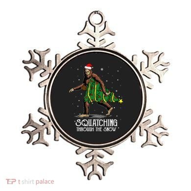 Bigfoot Squatching Through The Snow Christmas Tree Sasquatch Ornament