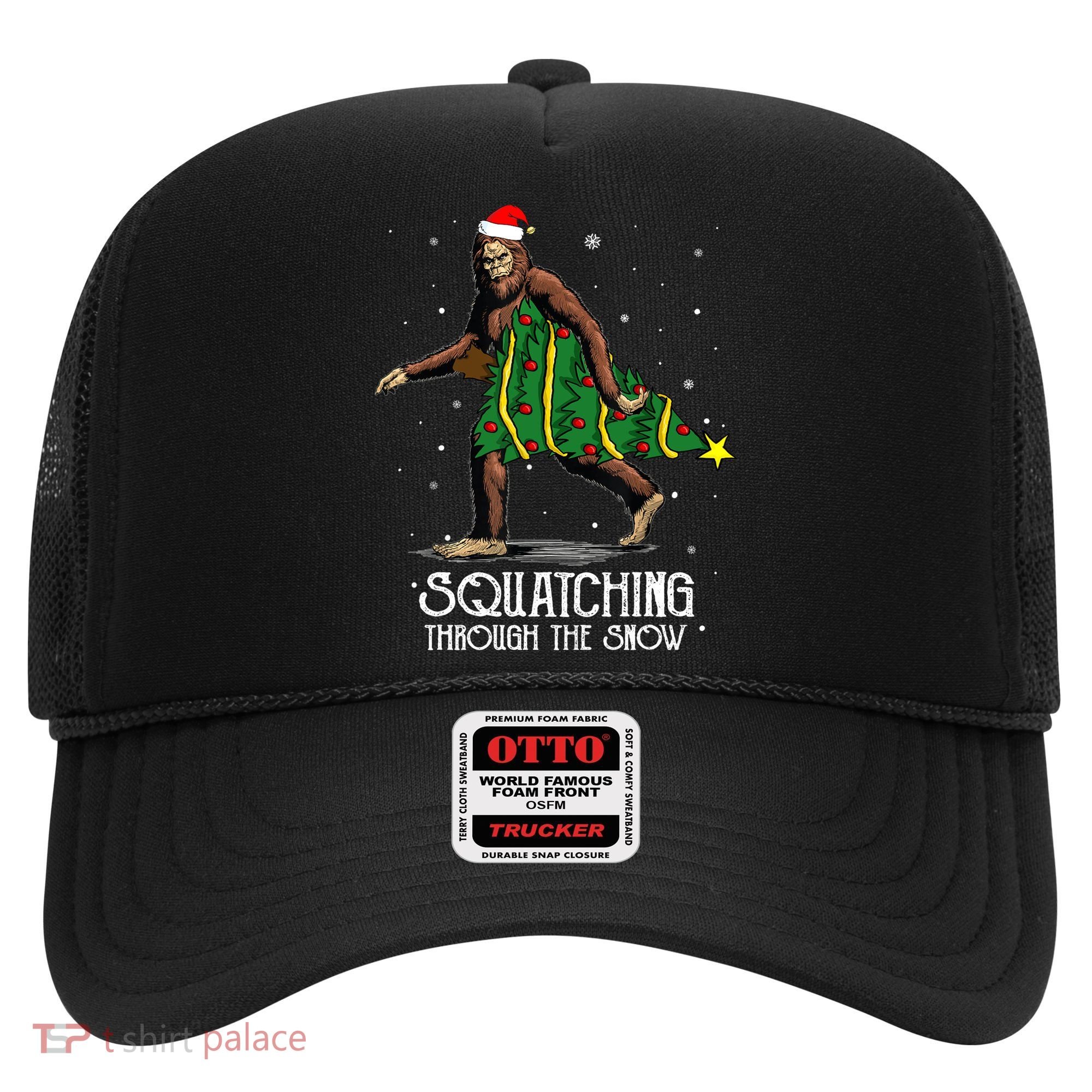 Bigfoot Squatching Through The Snow Christmas Tree Sasquatch Hat