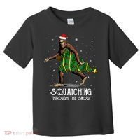 Bigfoot Squatching Through The Snow Christmas Tree Sasquatch Toddler T-Shirt thumb 0