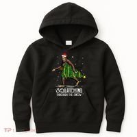 Bigfoot Squatching Through The Snow Christmas Tree Sasquatch Kids Hoodie thumb 0