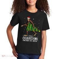 Bigfoot Squatching Through The Snow Christmas Tree Sasquatch Kids T-Shirt thumb 2