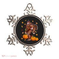 Bigfoot Sasquatch Turkey Pumpkin Happy Thanksgiving Day Ornament thumb 0