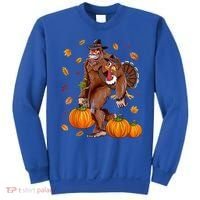 Bigfoot Sasquatch Turkey Pumpkin Happy Thanksgiving Day Sweatshirt thumb 0