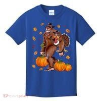 Bigfoot Sasquatch Turkey Pumpkin Happy Thanksgiving Day Kids T-Shirt thumb 0