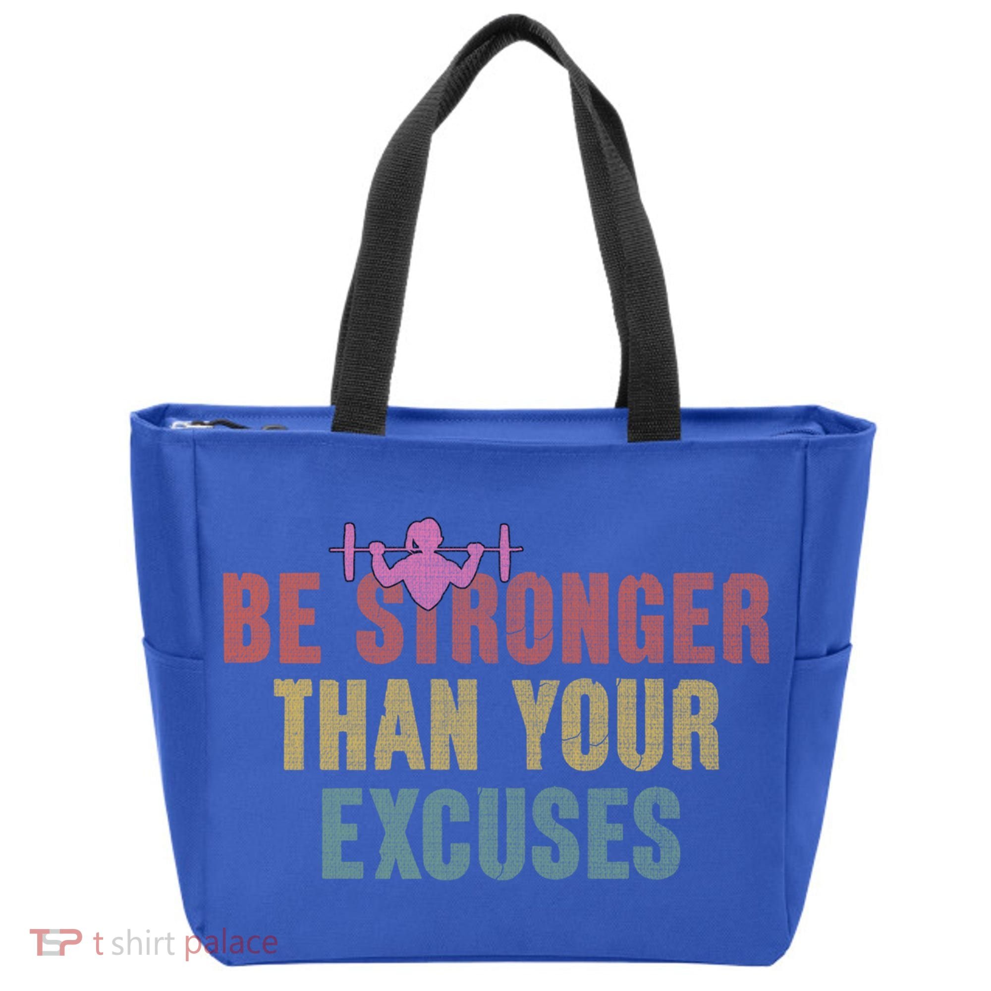 Be Stronger Than Your Excuses Gym Motivational Retro Funny Gift Cute Gift Tote Bag