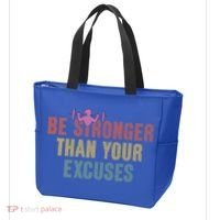 Be Stronger Than Your Excuses Gym Motivational Retro Funny Gift Cute Gift Tote Bag thumb 3