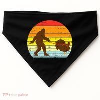 Bigfoot Sasquatch Turkey Sunset Retro Thanksgiving Day Gift USA-Made Doggie Bandana thumb 0