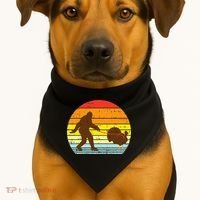 Bigfoot Sasquatch Turkey Sunset Retro Thanksgiving Day Gift USA-Made Doggie Bandana thumb 1