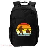 Bigfoot Sasquatch Turkey Sunset Retro Thanksgiving Day Gift Backpack thumb 0