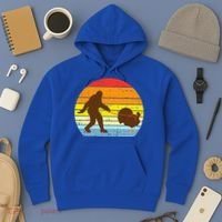 Bigfoot Sasquatch Turkey Sunset Retro Thanksgiving Day Gift Hoodie thumb 3