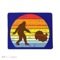 Bigfoot Sasquatch Turkey Sunset Retro Thanksgiving Day Gift Mousepad thumb 0