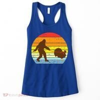 Bigfoot Sasquatch Turkey Sunset Retro Thanksgiving Day Gift Women's Tank Top thumb 0