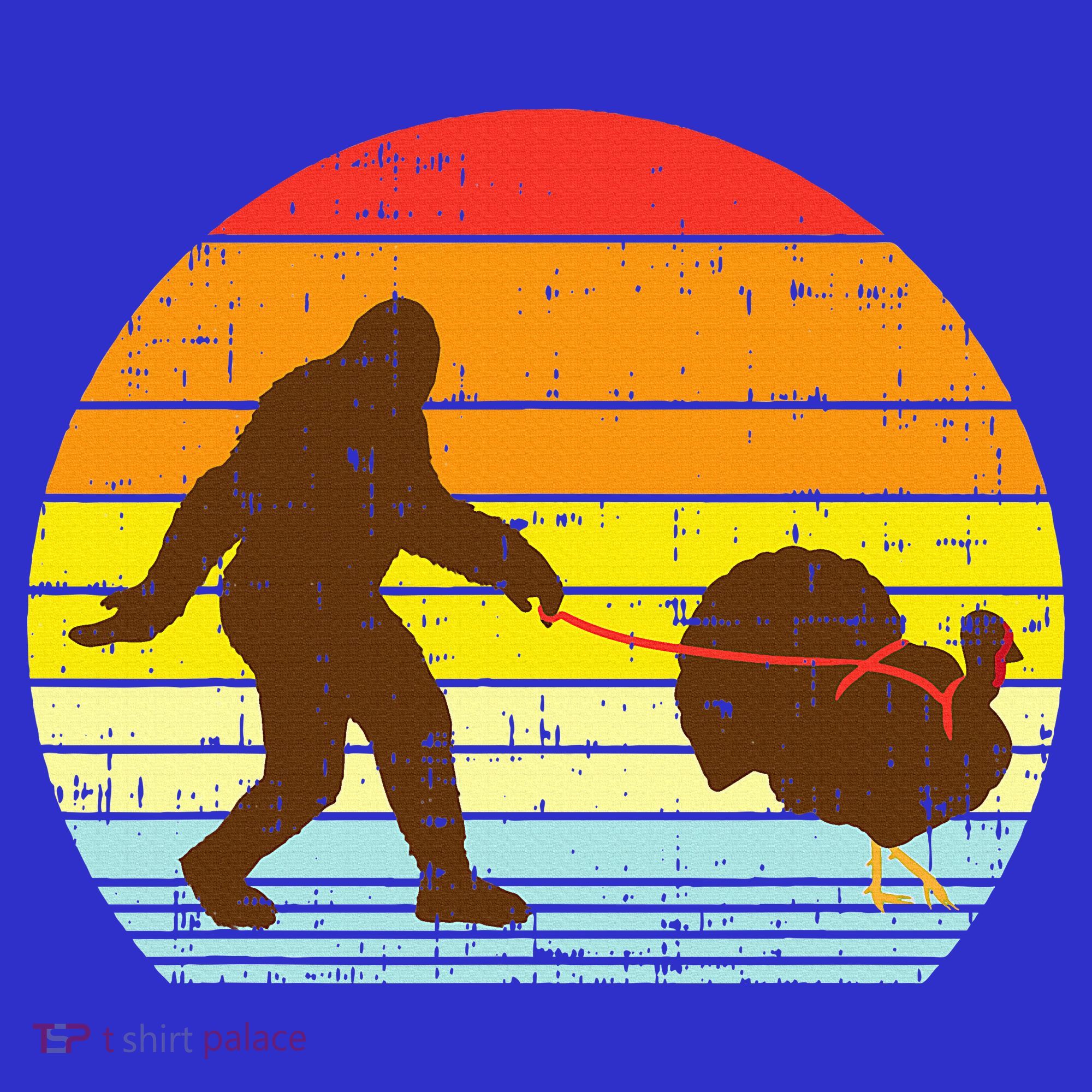 Bigfoot Sasquatch Turkey Sunset Retro Thanksgiving Day Gift Women's Tank Top