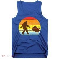 Bigfoot Sasquatch Turkey Sunset Retro Thanksgiving Day Gift Tank Top thumb 0