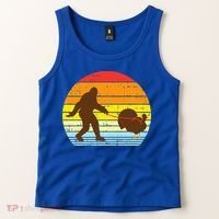 Bigfoot Sasquatch Turkey Sunset Retro Thanksgiving Day Gift Tank Top thumb 2