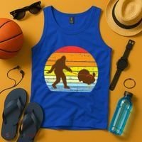 Bigfoot Sasquatch Turkey Sunset Retro Thanksgiving Day Gift Tank Top thumb 4