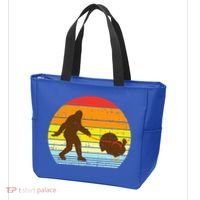 Bigfoot Sasquatch Turkey Sunset Retro Thanksgiving Day Gift Tote Bag thumb 3