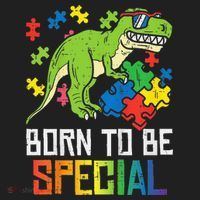 Born Special Trex Puzzle Dino Autism Awareness Women's Sweatshirt thumb 2