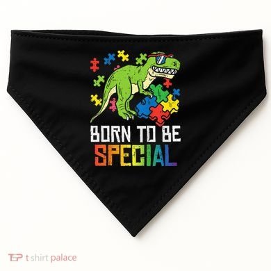 Born Special Trex Puzzle Dino Autism Awareness USA-Made Doggie Bandana