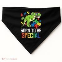Born Special Trex Puzzle Dino Autism Awareness USA-Made Doggie Bandana thumb 0