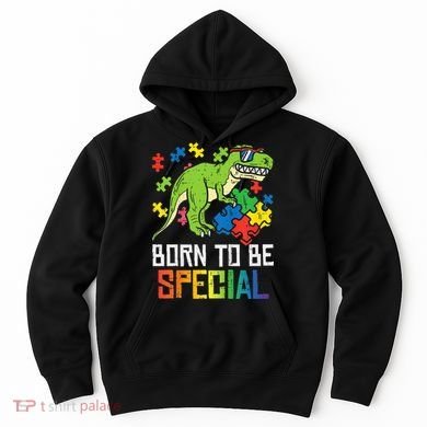Born Special Trex Puzzle Dino Autism Awareness Hoodie