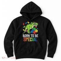Born Special Trex Puzzle Dino Autism Awareness Hoodie thumb 0