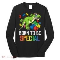 Born Special Trex Puzzle Dino Autism Awareness Long Sleeve Shirt thumb 0
