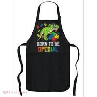 Born Special Trex Puzzle Dino Autism Awareness Apron thumb 0