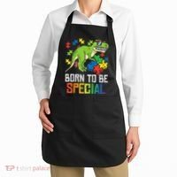 Born Special Trex Puzzle Dino Autism Awareness Apron thumb 2