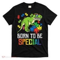 Born Special Trex Puzzle Dino Autism Awareness T-Shirt thumb 0