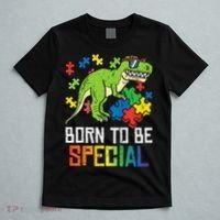 Born Special Trex Puzzle Dino Autism Awareness T-Shirt thumb 5