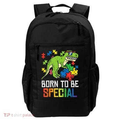 Born Special Trex Puzzle Dino Autism Awareness Backpack