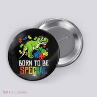Born Special Trex Puzzle Dino Autism Awareness Button thumb 0