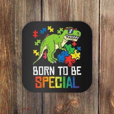 Born Special Trex Puzzle Dino Autism Awareness Coaster