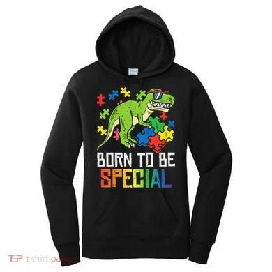 Born Special Trex Puzzle Dino Autism Awareness Women's Hoodie