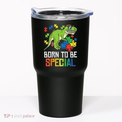 Born Special Trex Puzzle Dino Autism Awareness Tumbler