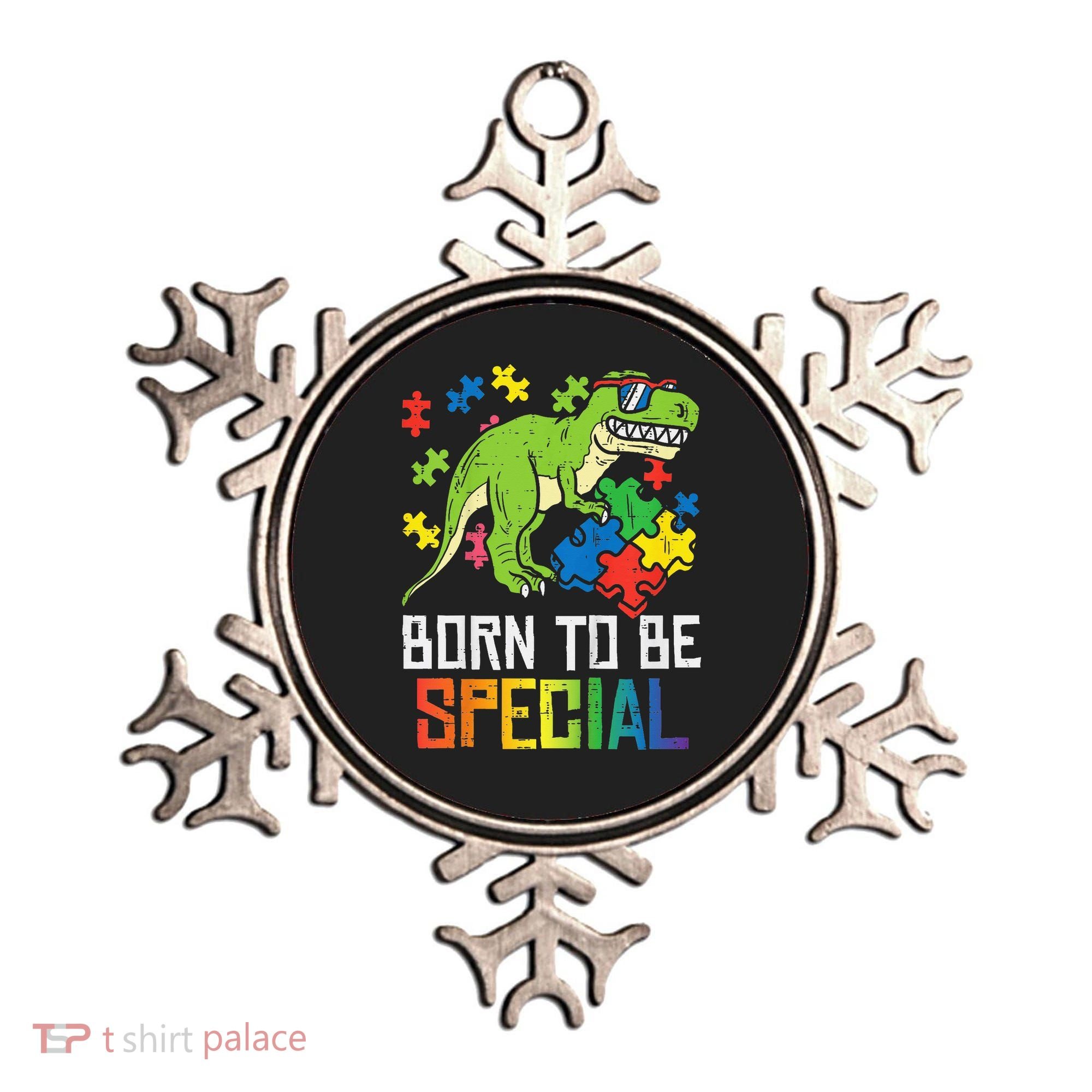 Born Special Trex Puzzle Dino Autism Awareness Ornament