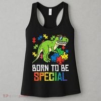 Born Special Trex Puzzle Dino Autism Awareness Women's Tank Top thumb 3