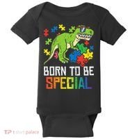 Born Special Trex Puzzle Dino Autism Awareness Baby Bodysuit thumb 0