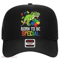 Born Special Trex Puzzle Dino Autism Awareness Hat thumb 0
