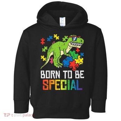 Born Special Trex Puzzle Dino Autism Awareness Toddler Hoodie