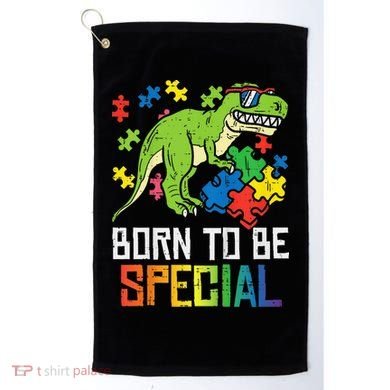 Born Special Trex Puzzle Dino Autism Awareness Golf Towel