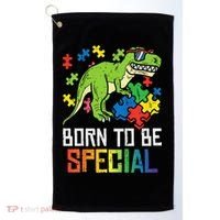 Born Special Trex Puzzle Dino Autism Awareness Golf Towel thumb 0