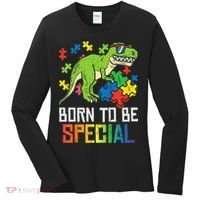 Born Special Trex Puzzle Dino Autism Awareness Women's Long Sleeve Shirt thumb 0