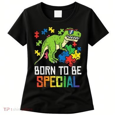 Born Special Trex Puzzle Dino Autism Awareness Women's T-Shirt