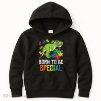 Born Special Trex Puzzle Dino Autism Awareness Kids Hoodie thumb 0